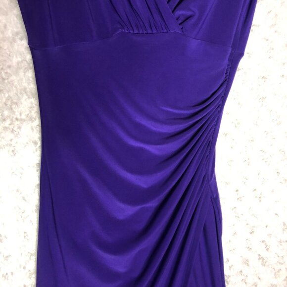 Lauren Purple Sleeveless Sheath Dress Ruched Cocktail Party Size 6‎ - Picture 3 of 5